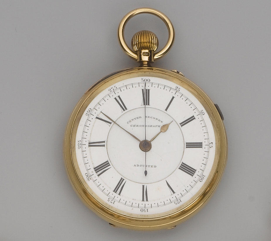 An 18ct gold chronograph open face pocket watch - auctions & price archive