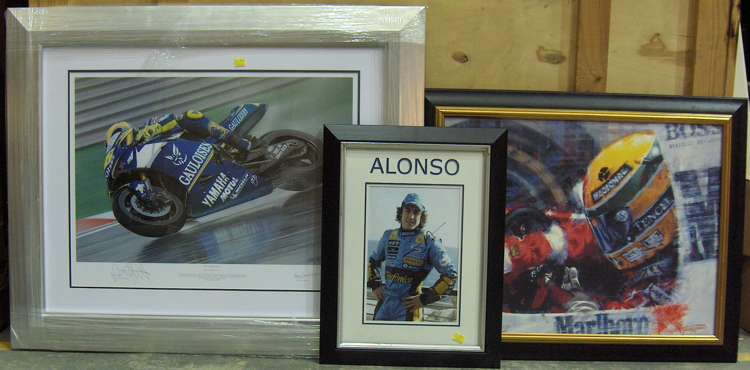 Bonhams Cars : A good lot of decorative motor racing items,