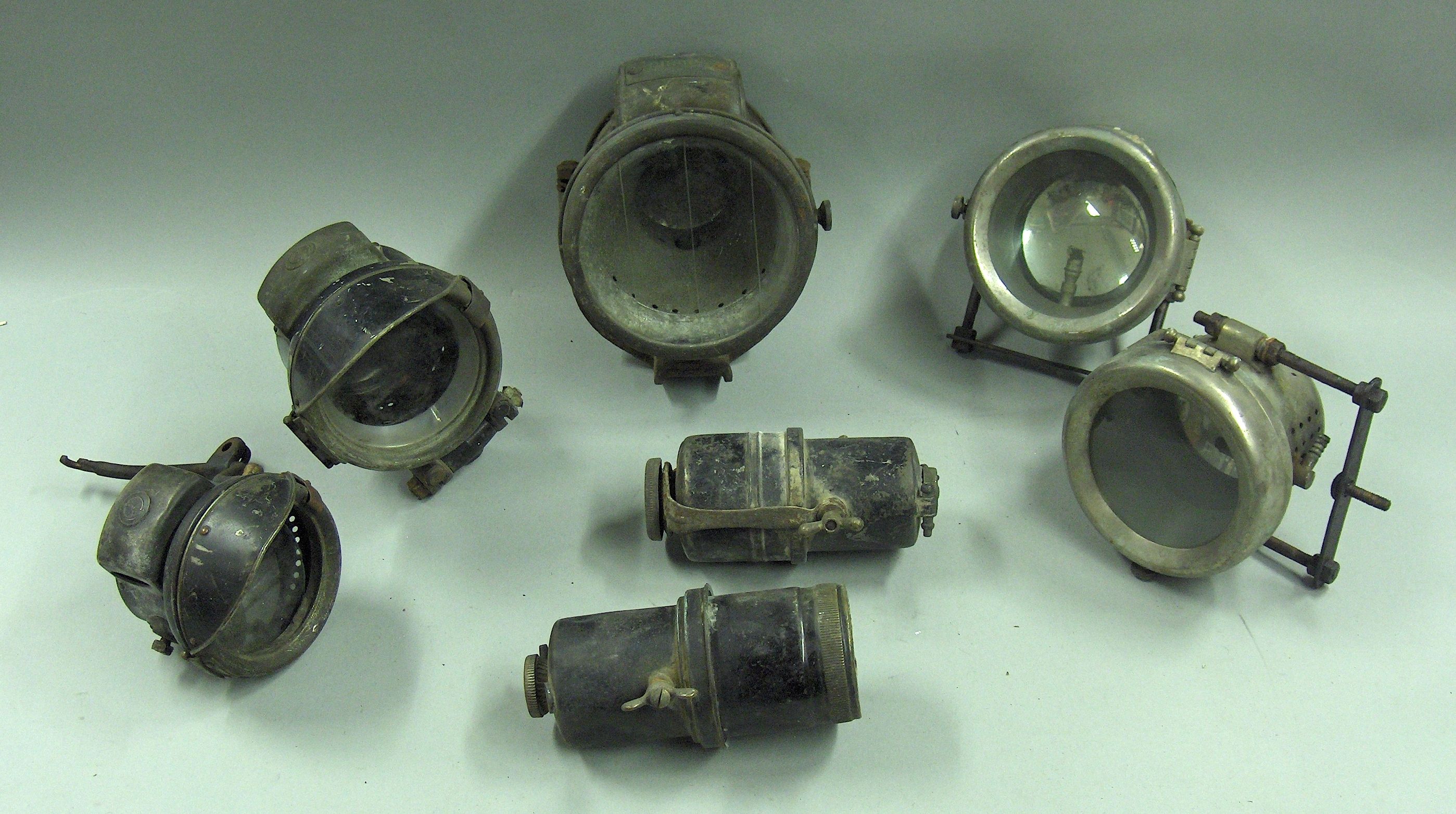 Bonhams Cars : A good lot of Edwardian lamps and accessories,
