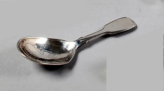 A William IV fiddle pattern caddy spoon,