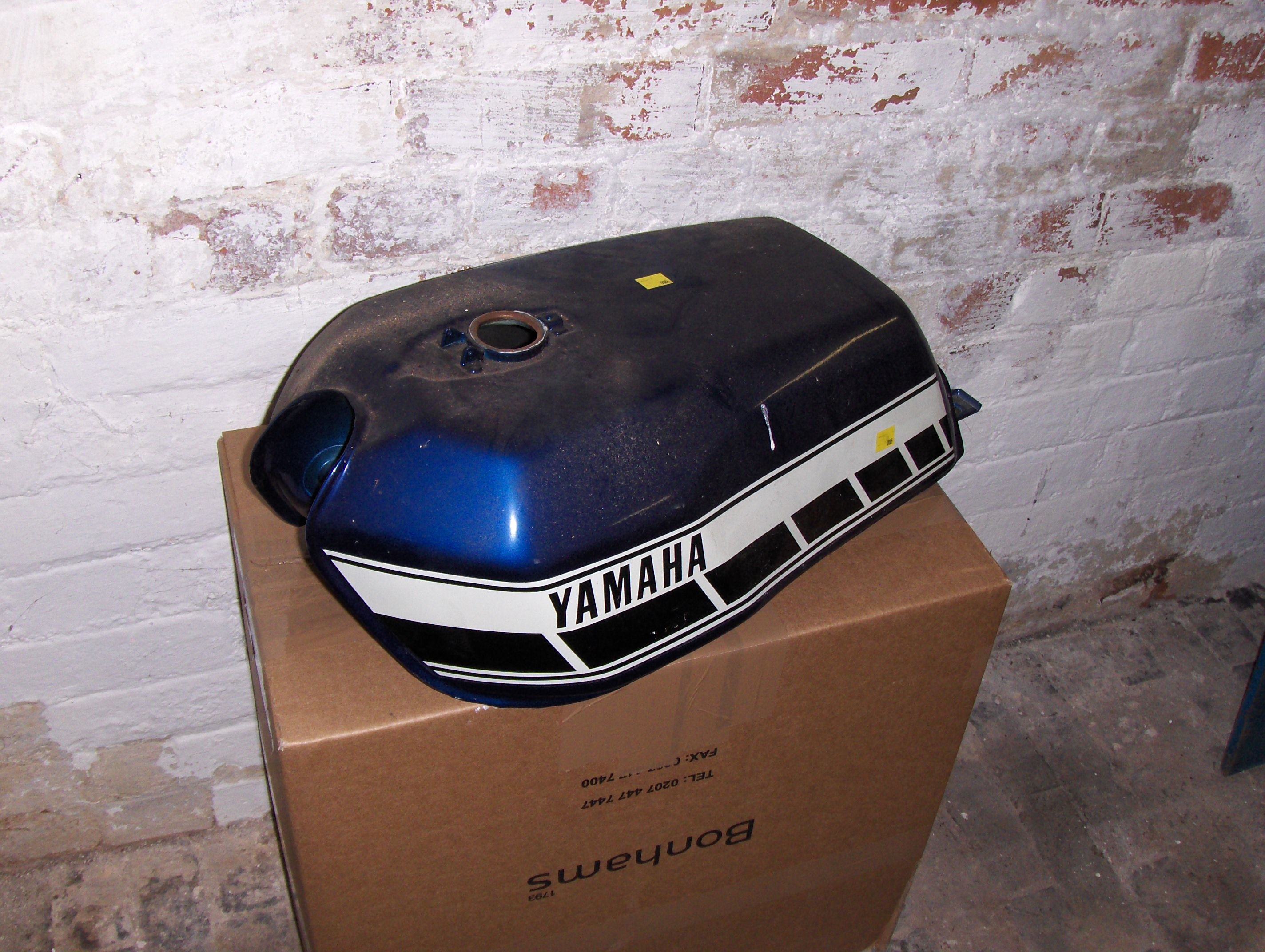 Bonhams Cars : A believed NOS Yamaha RD petrol tank,
