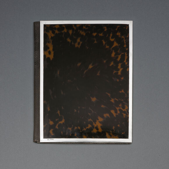 Bonhams : A silver mounted tortoiseshell blotter folder, by Grey & Co ...