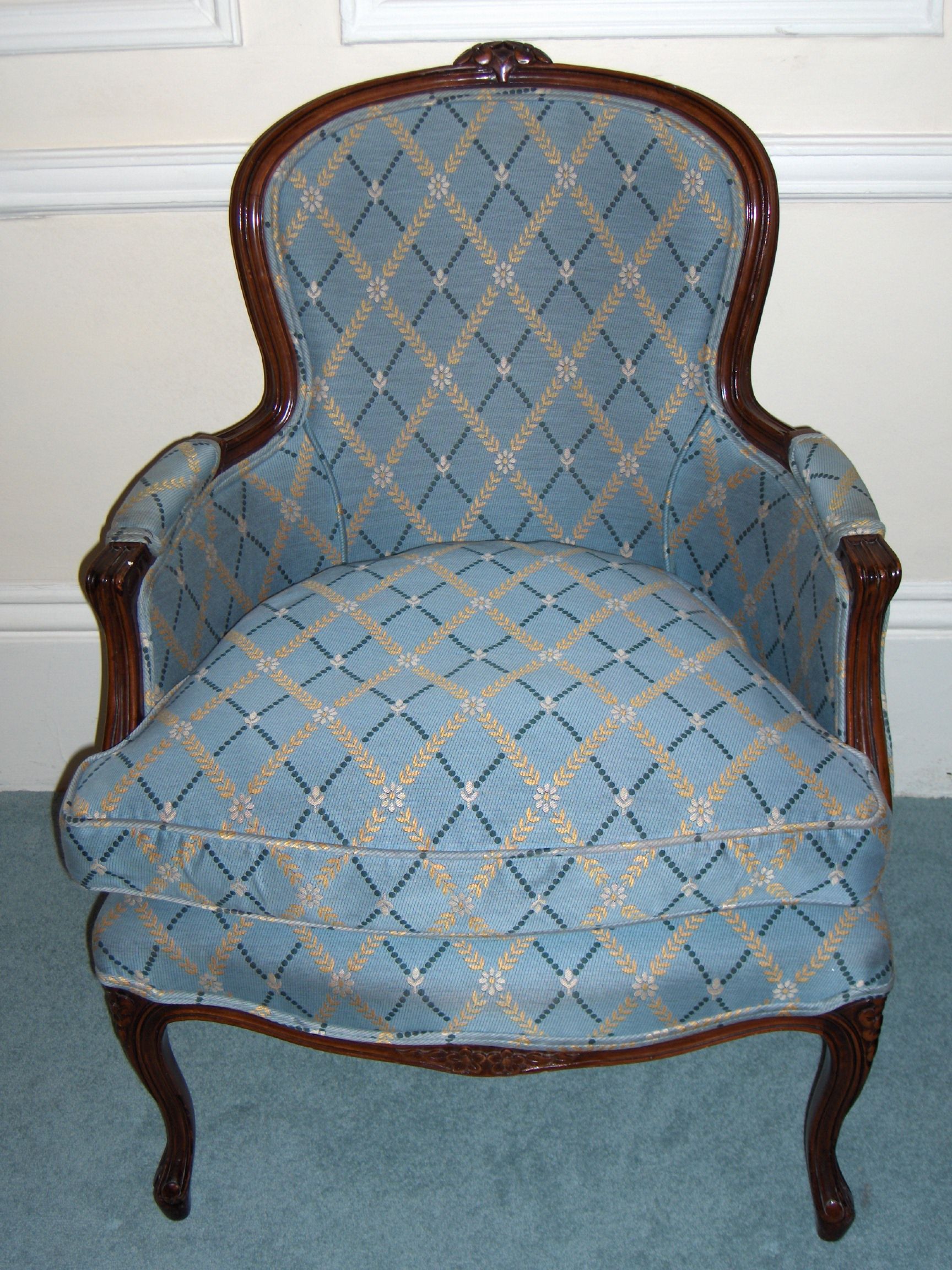 A beech framed bergère