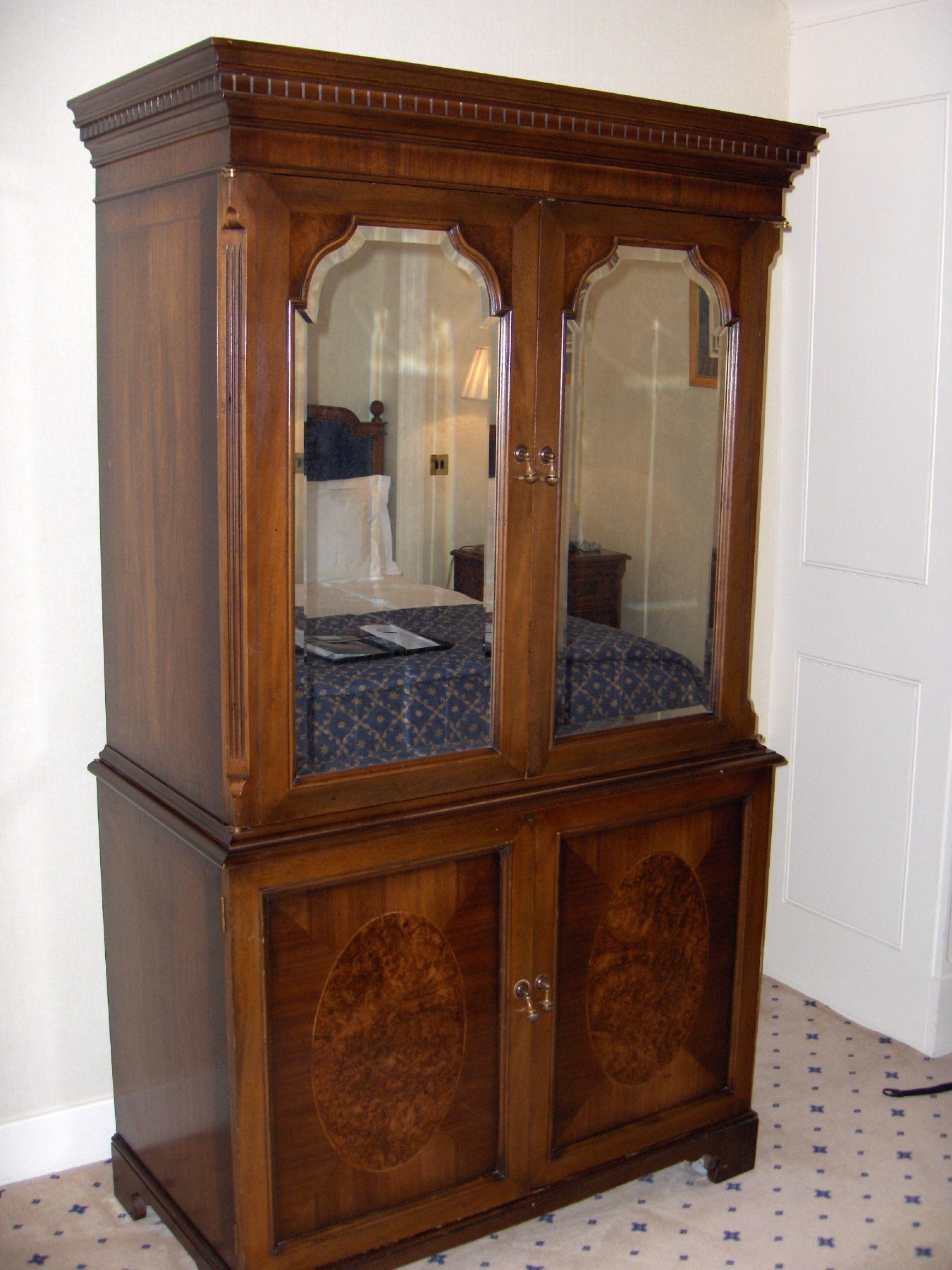 A walnut cabinet