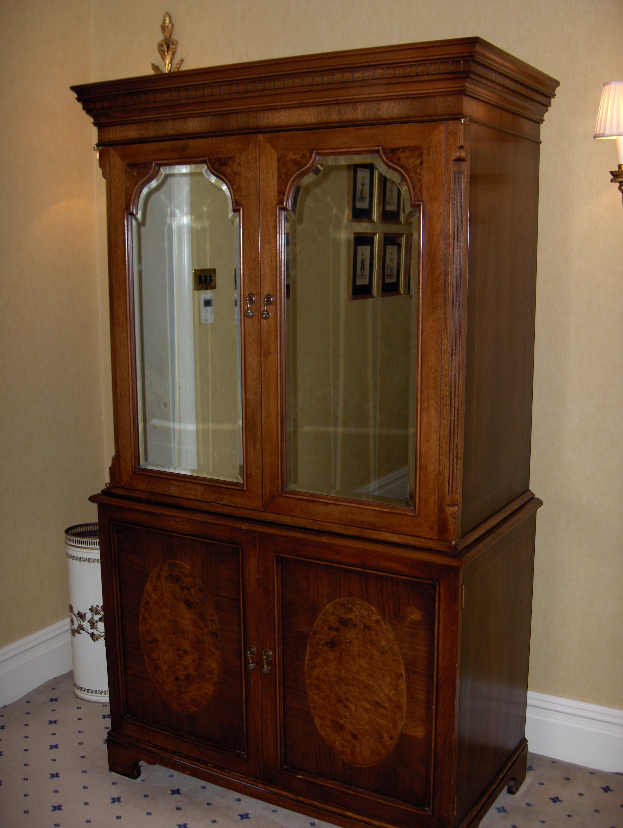 A walnut cabinet