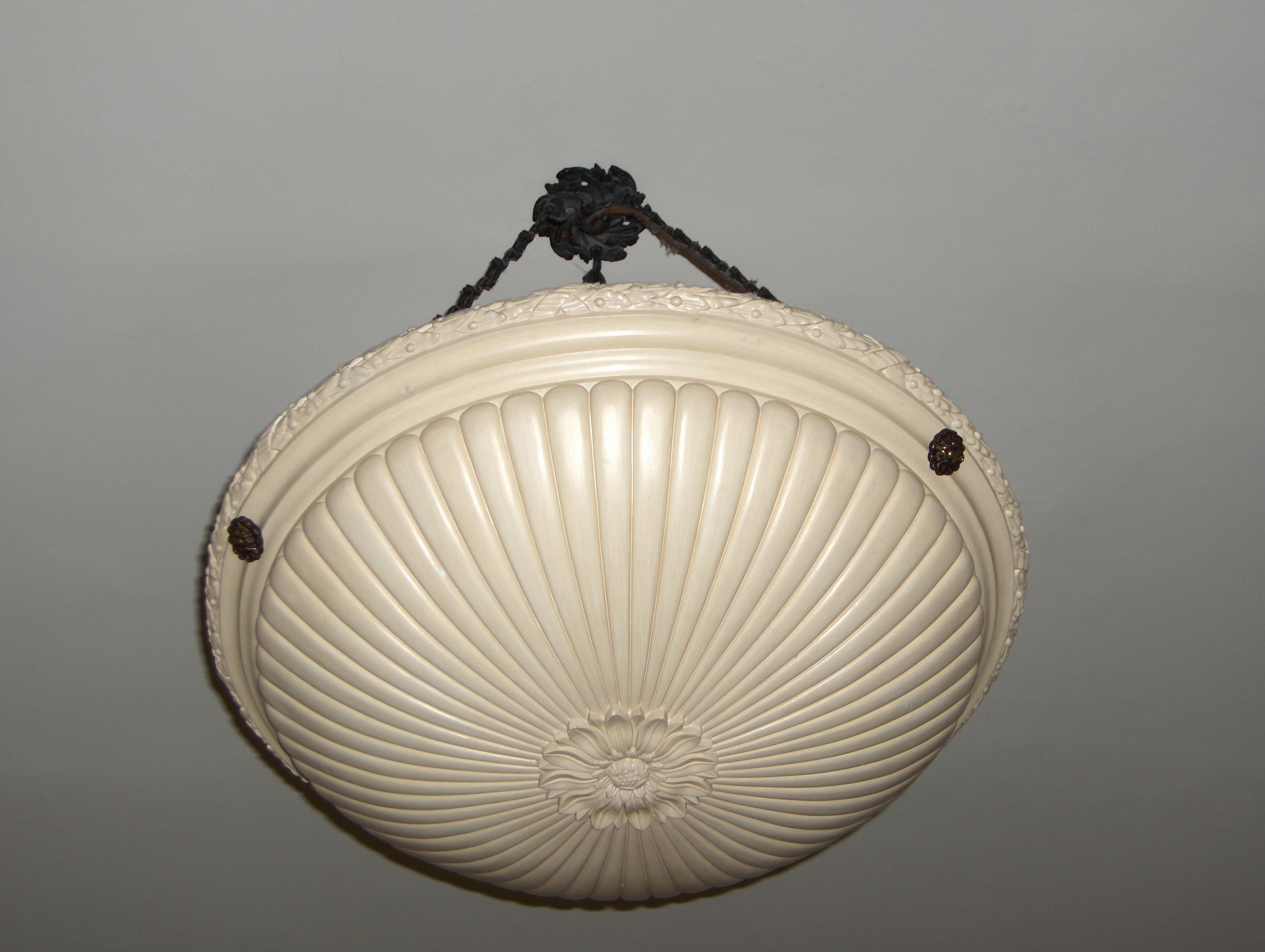 A painted composition plafonnier