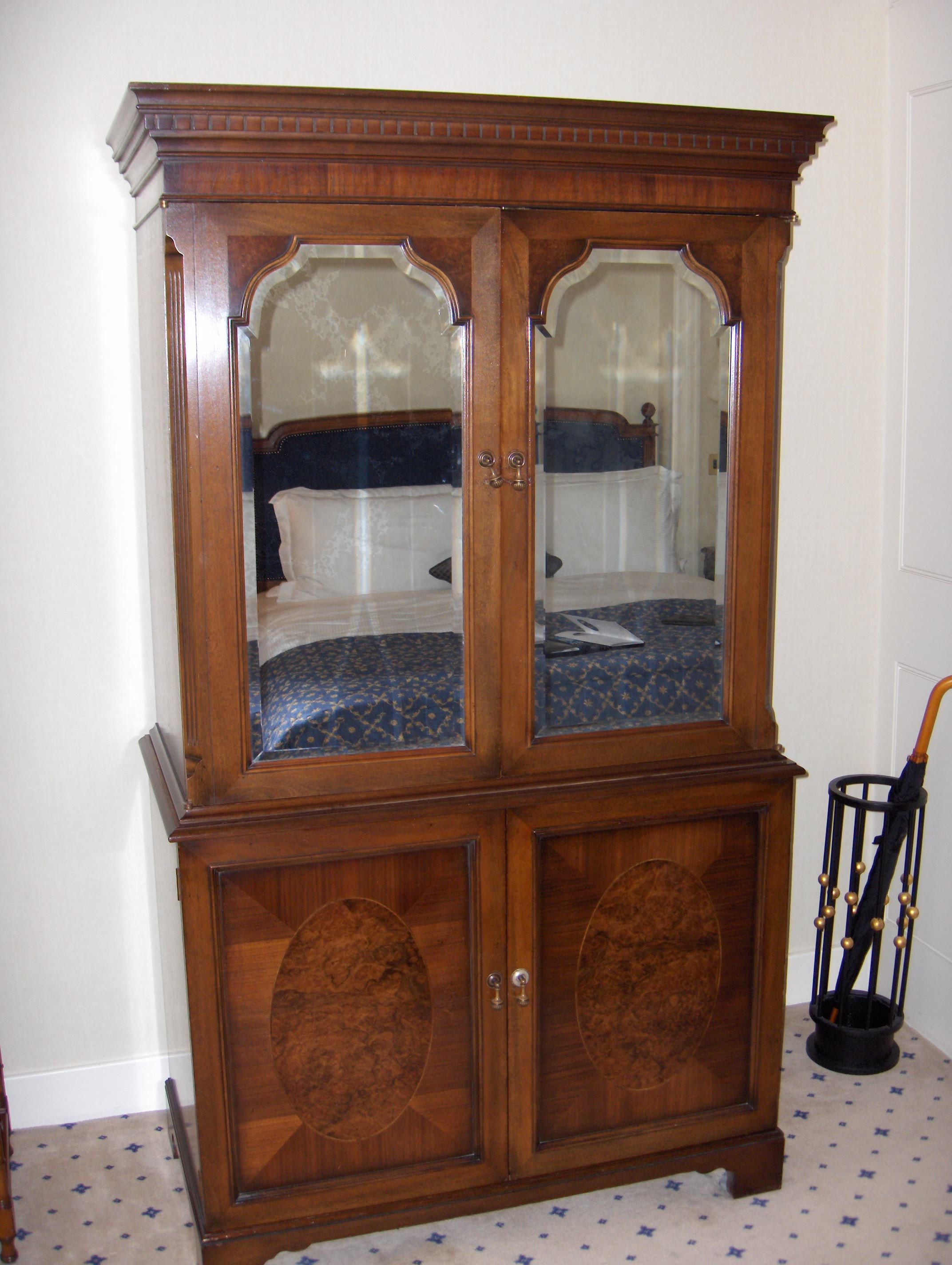 A walnut cabinet