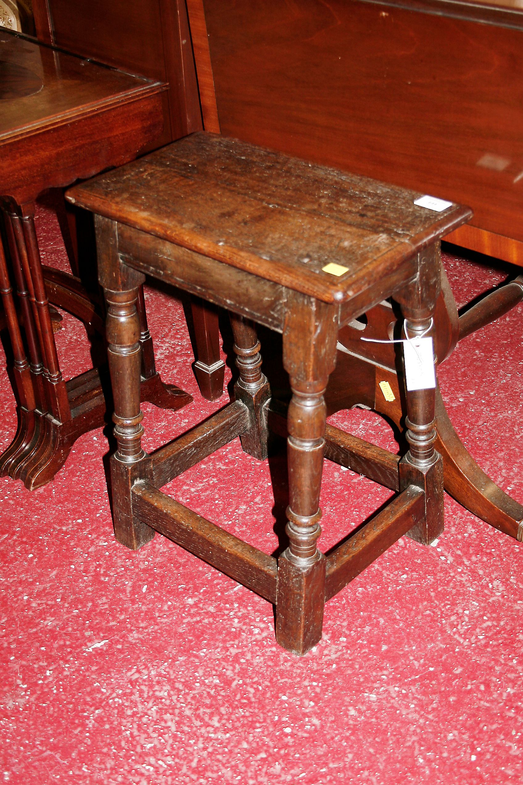 An oak jointed stool