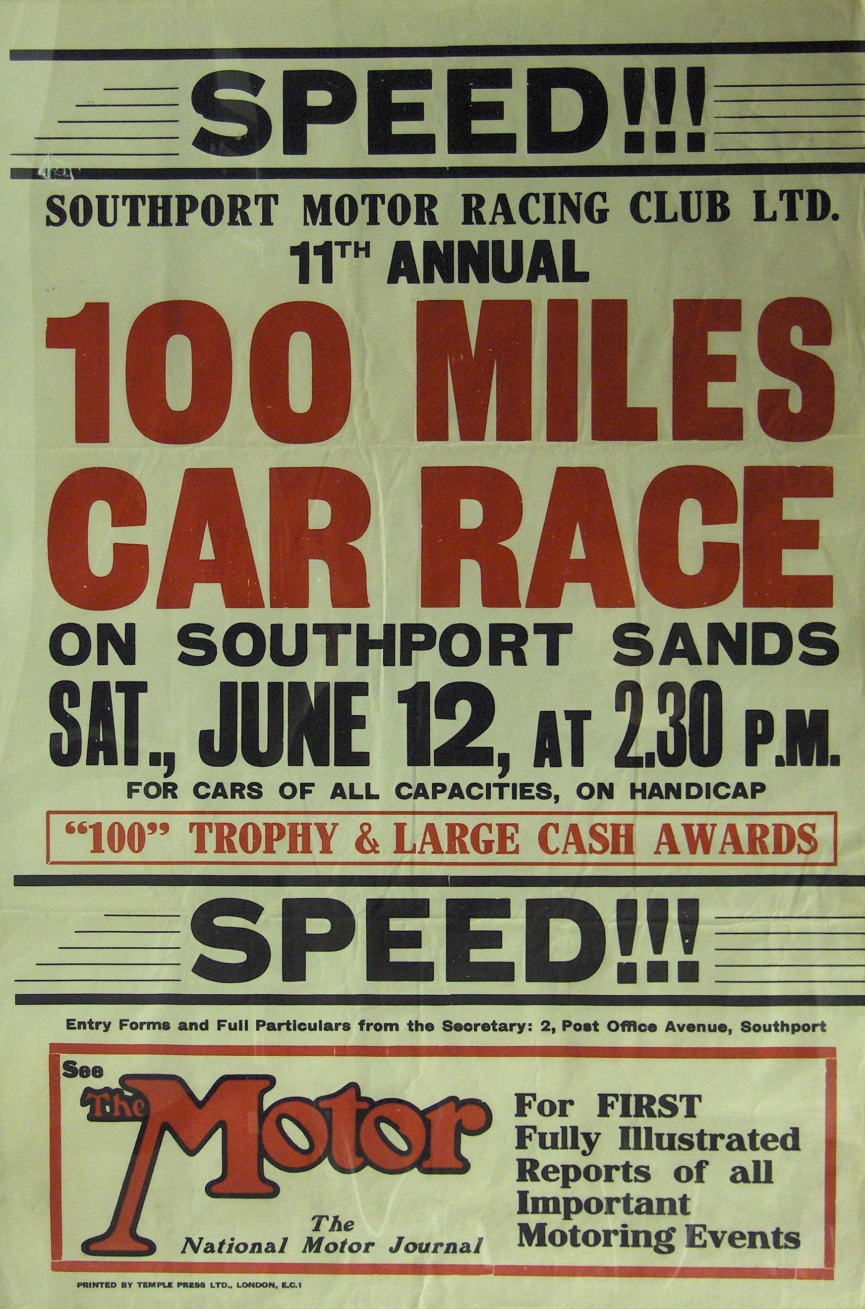 Bonhams Cars : Southport Sands - 100 Miles Race; a rare pre-war ...
