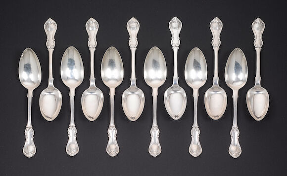 Bonhams : Twelve Victorian silver single struck Albert pattern dessert ...