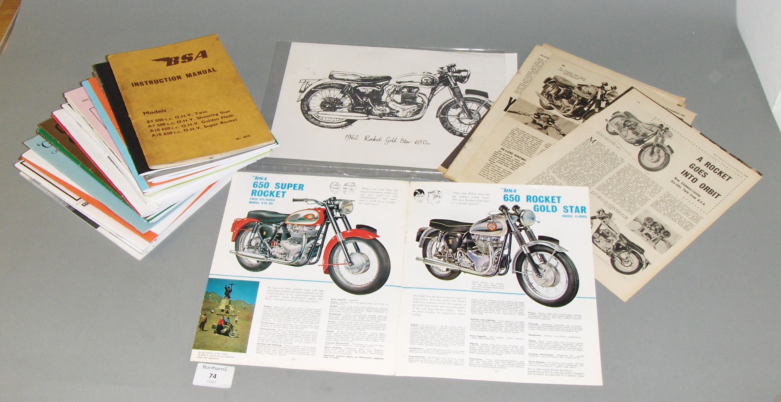 Bonhams Cars : A 1963 BSA range brochure, covering the Bantam through ...
