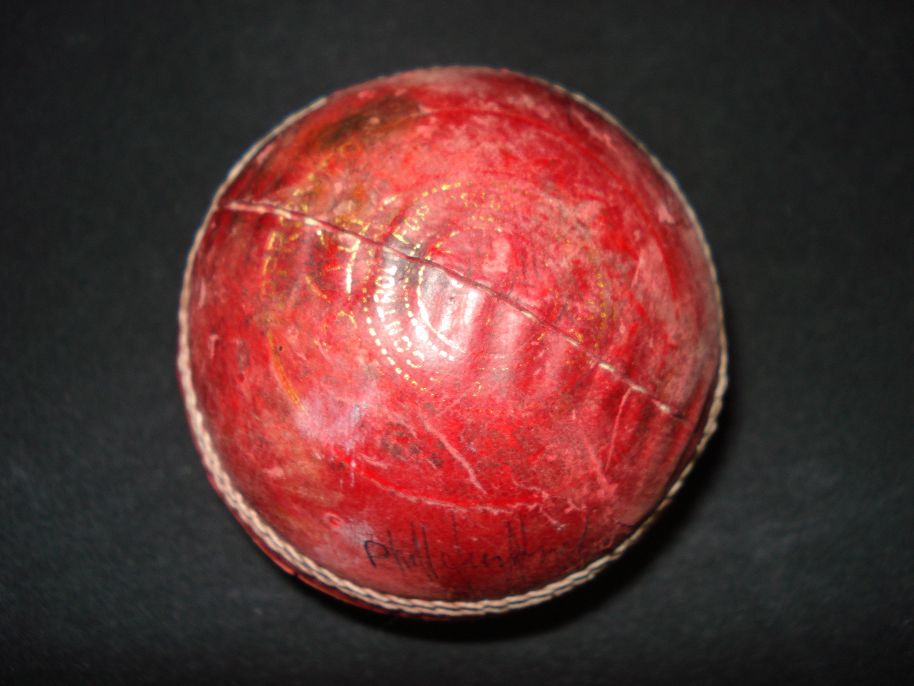 A signed cricket ball