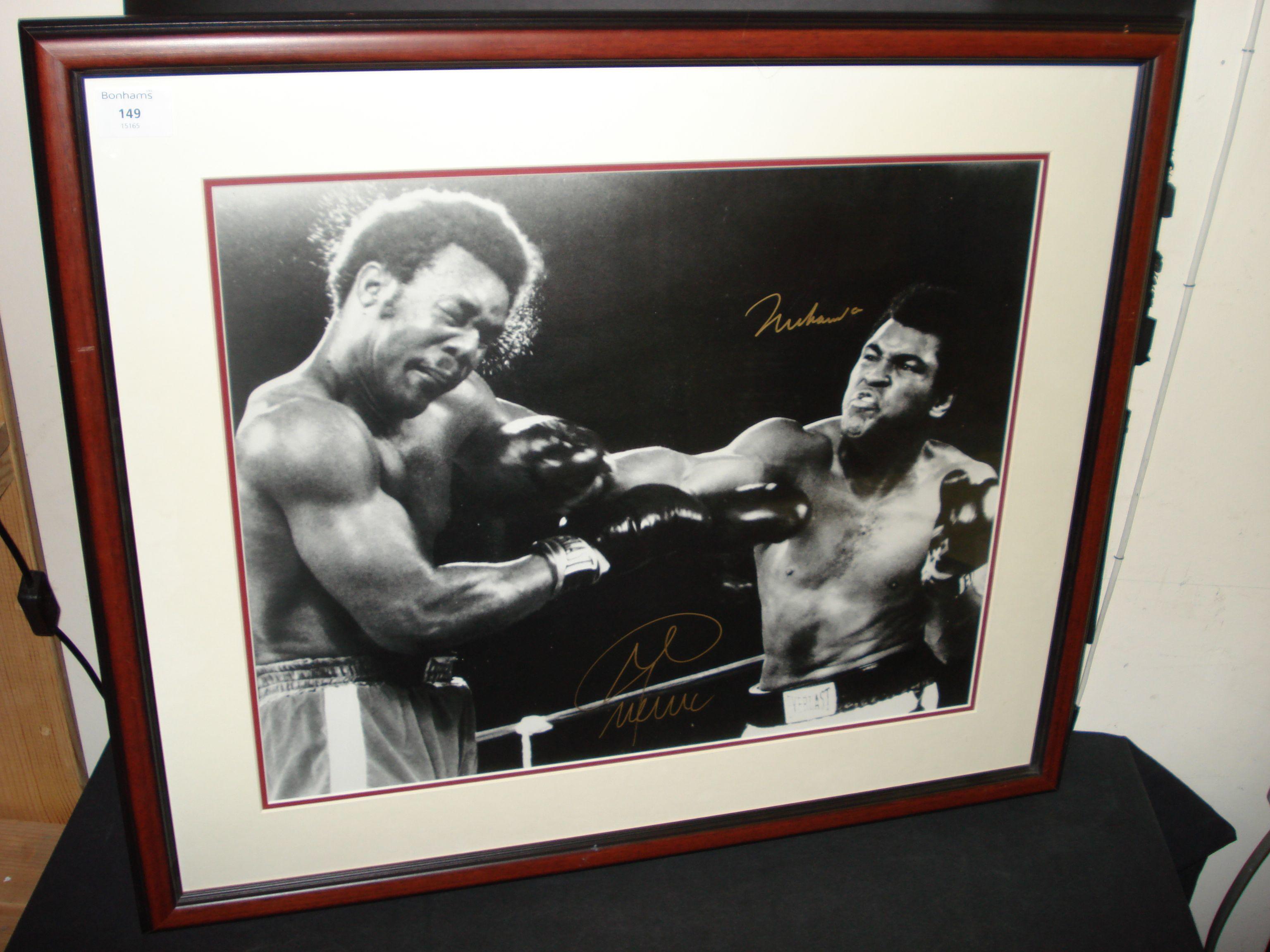 GEORGE FOREMAN & MUHAMMAD ALI BOXING SIGNED AUTOGRAPH PHOTO PRINT 