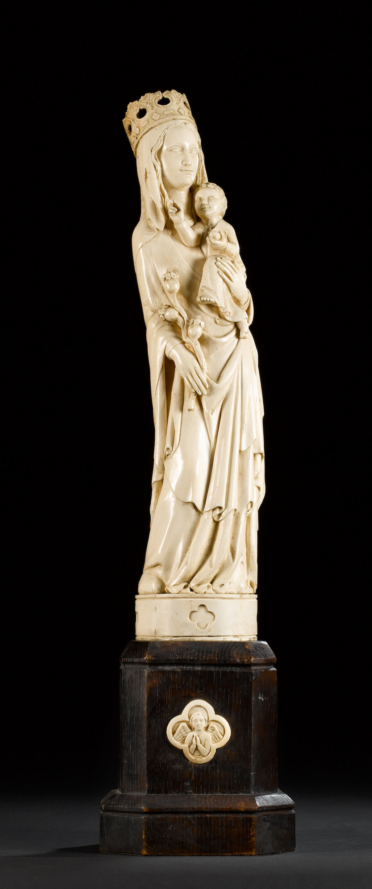 A large and impressive 19th century carved ivory figural group of the ...