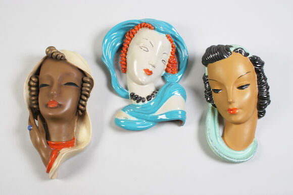 Bonhams : Two Goldscheider wall masks and another wall mask