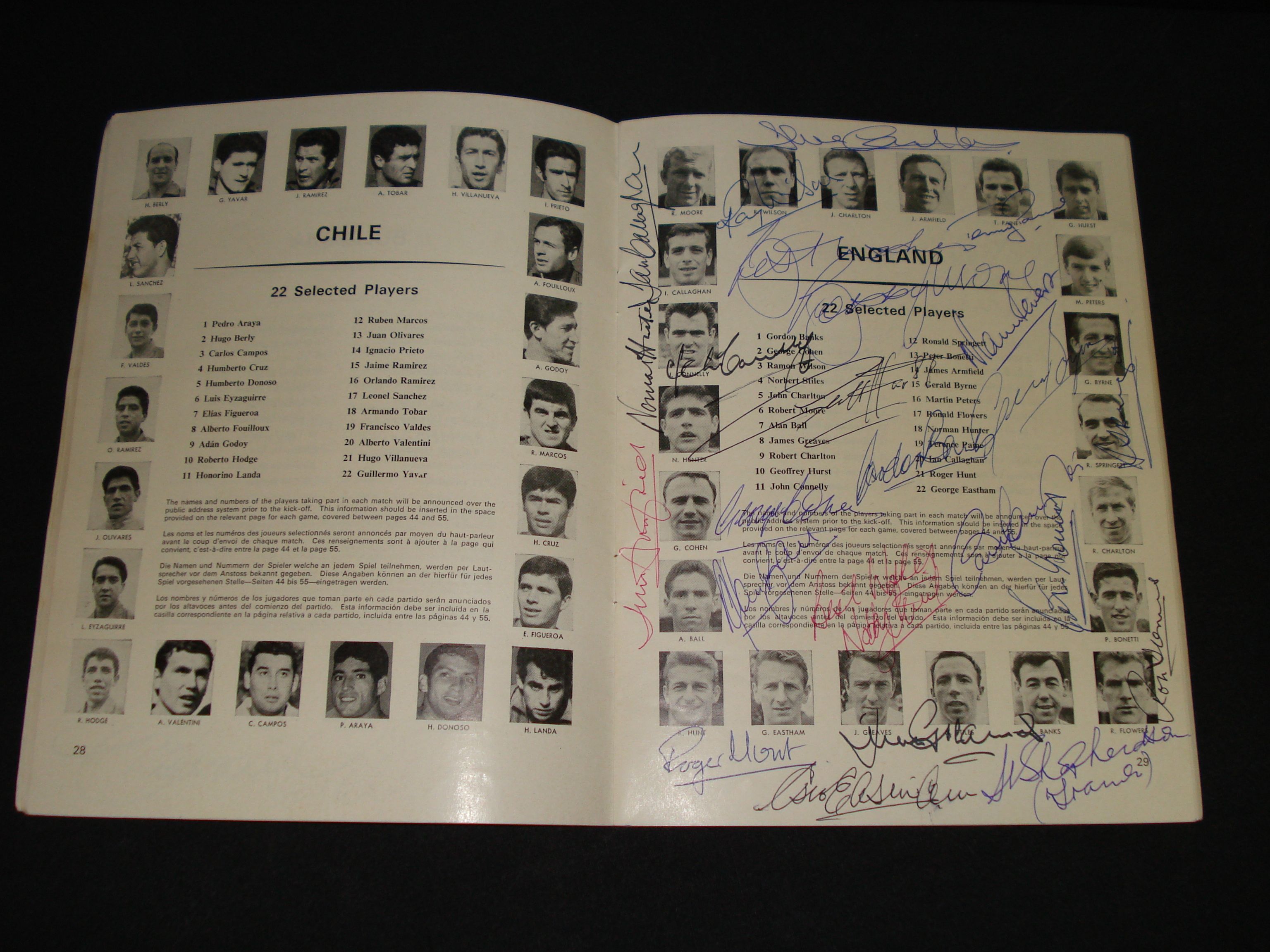 World cup programme fully signed by England squad