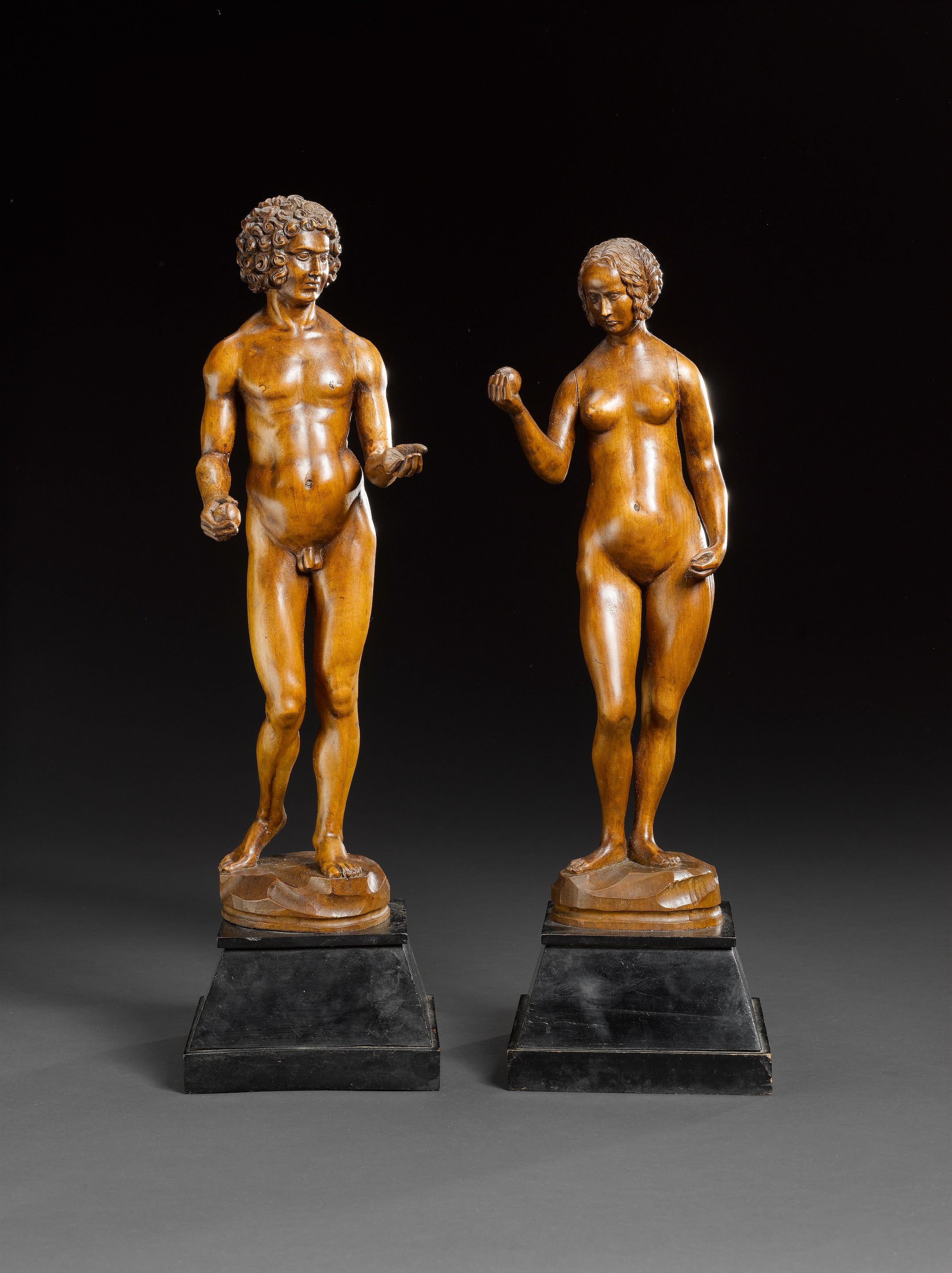 Bonhams After Conrat Meit (German, 1470-1485): A pair of boxwood