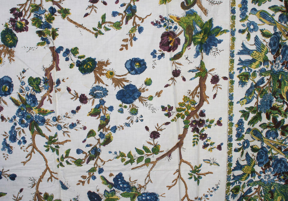 Bonhams : A 19th century large printed floral chintz patchwork