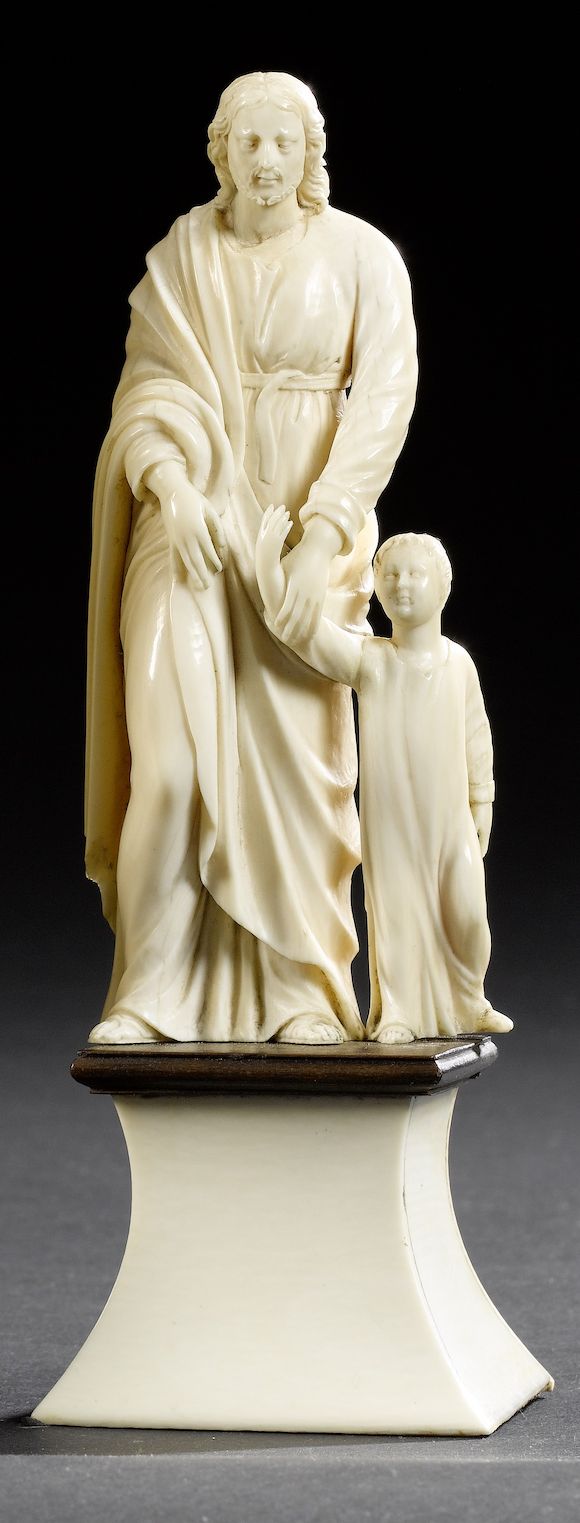 Bonhams : A 19th century Dieppe carved ivory figural group of God the ...