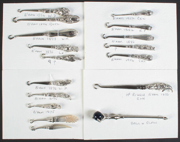 Bonhams : A collection of seventeen button hooks