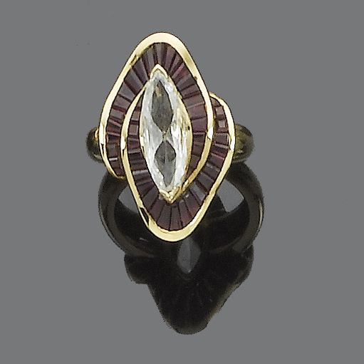 A ruby and diamond dress ring