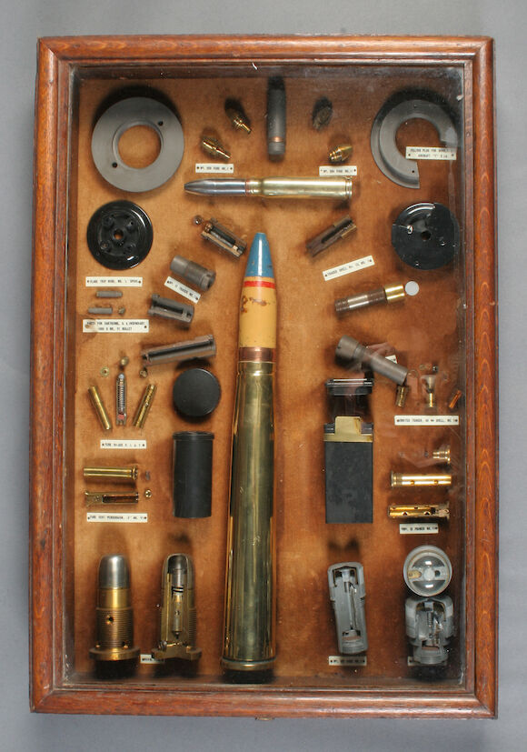 Bonhams : An ammunition display case of rectangular form