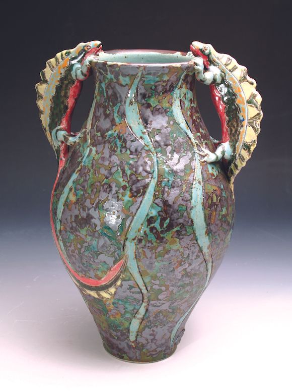 Bonhams : Roger Cockram 'Newts' A Stoneware Vase, 2007