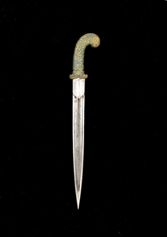 Bonhams : A rare Mughal enamelled copper-hilted steel Dagger India ...