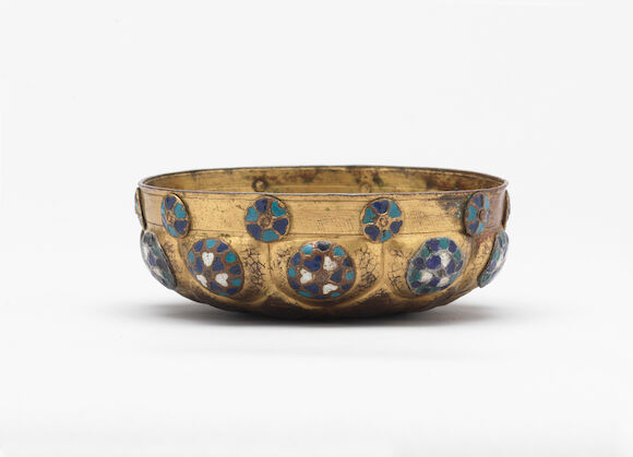Bonhams : An Ottoman moulded tombak and enamelled Bowl Turkey, 18th Century