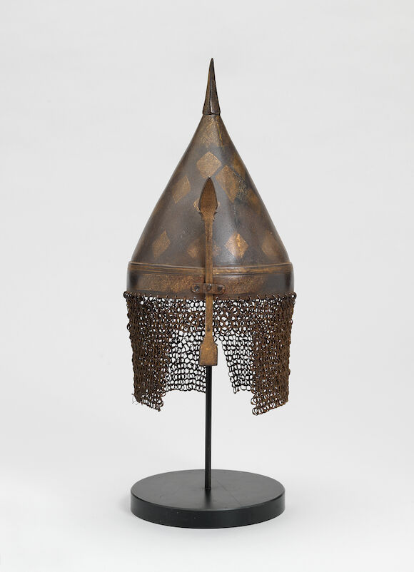 Bonhams : A gold damascened steel Helmet Sudan, 19th Century