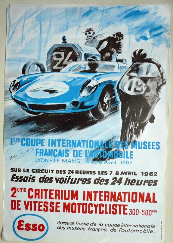 Bonhams Cars : A 1962 Le Mans 24 Hour practice race poster,