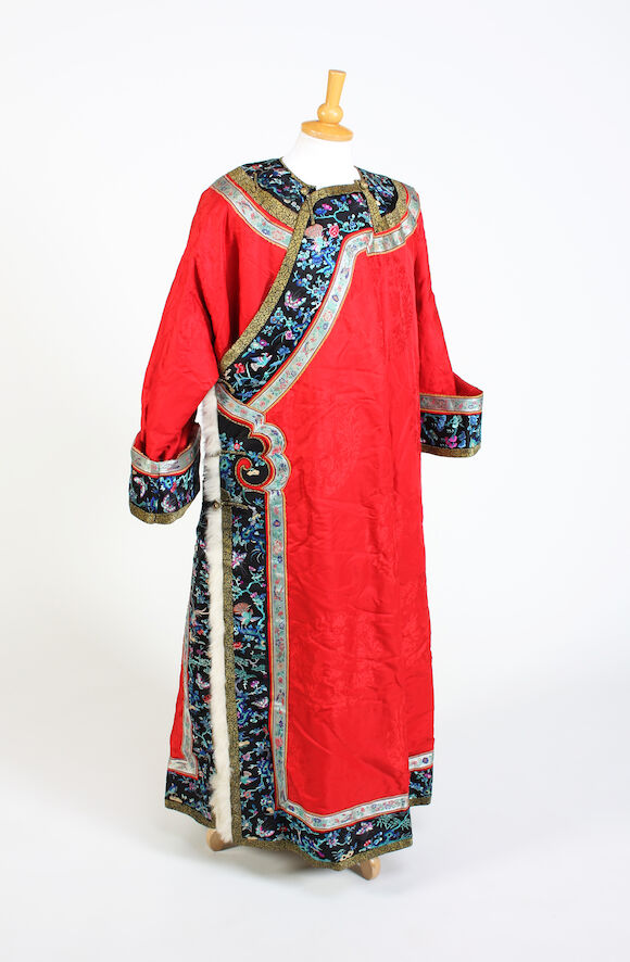 Bonhams : A Chinese red silk ceremonial robe