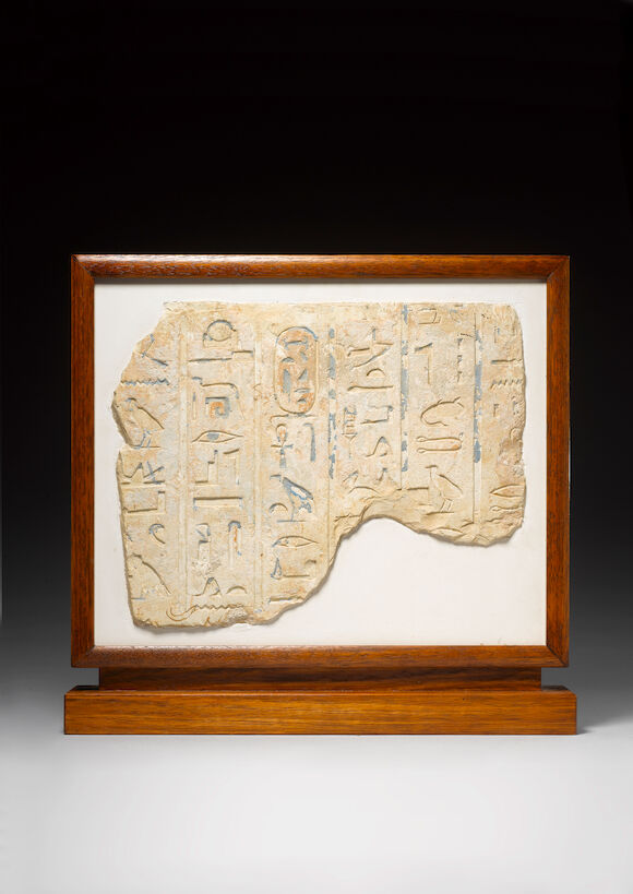 Bonhams : An Egyptian carved limestone relief fragment