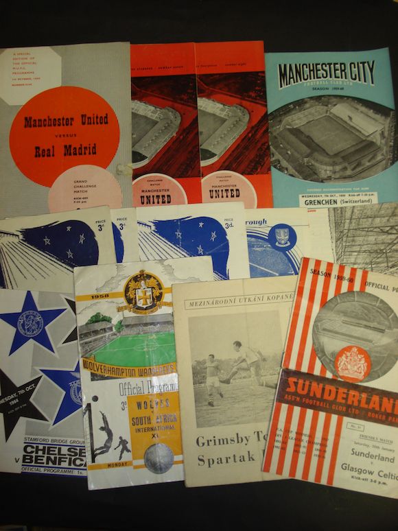 Bonhams : English clubs friendly match programmes