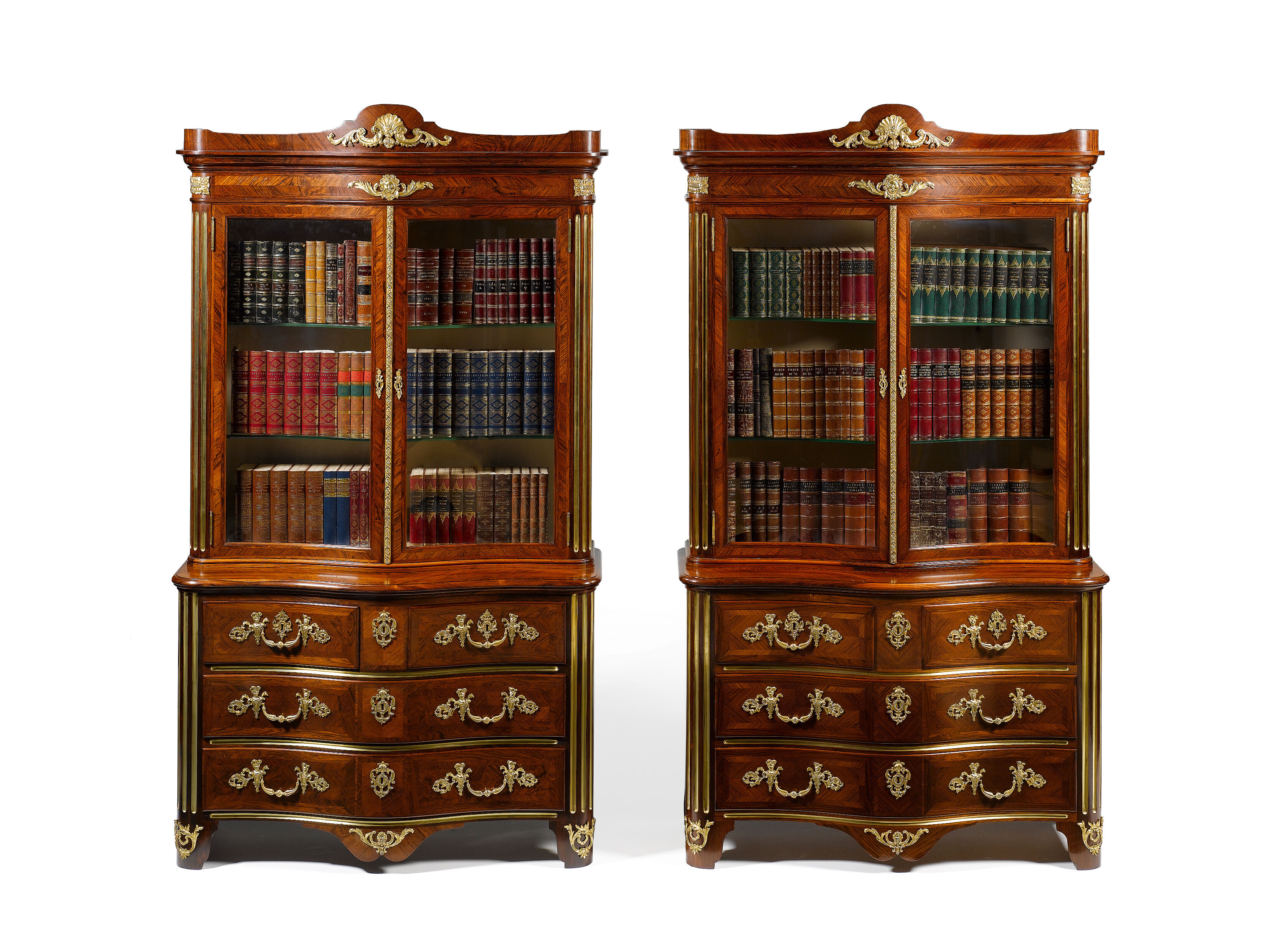 An important pair of Victorian Exhibition model kingwood crossba