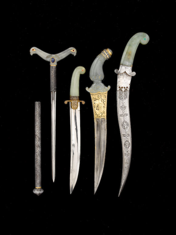 Bonhams : A Mughal jade-hilted steel Dagger India, 18th Century and ...