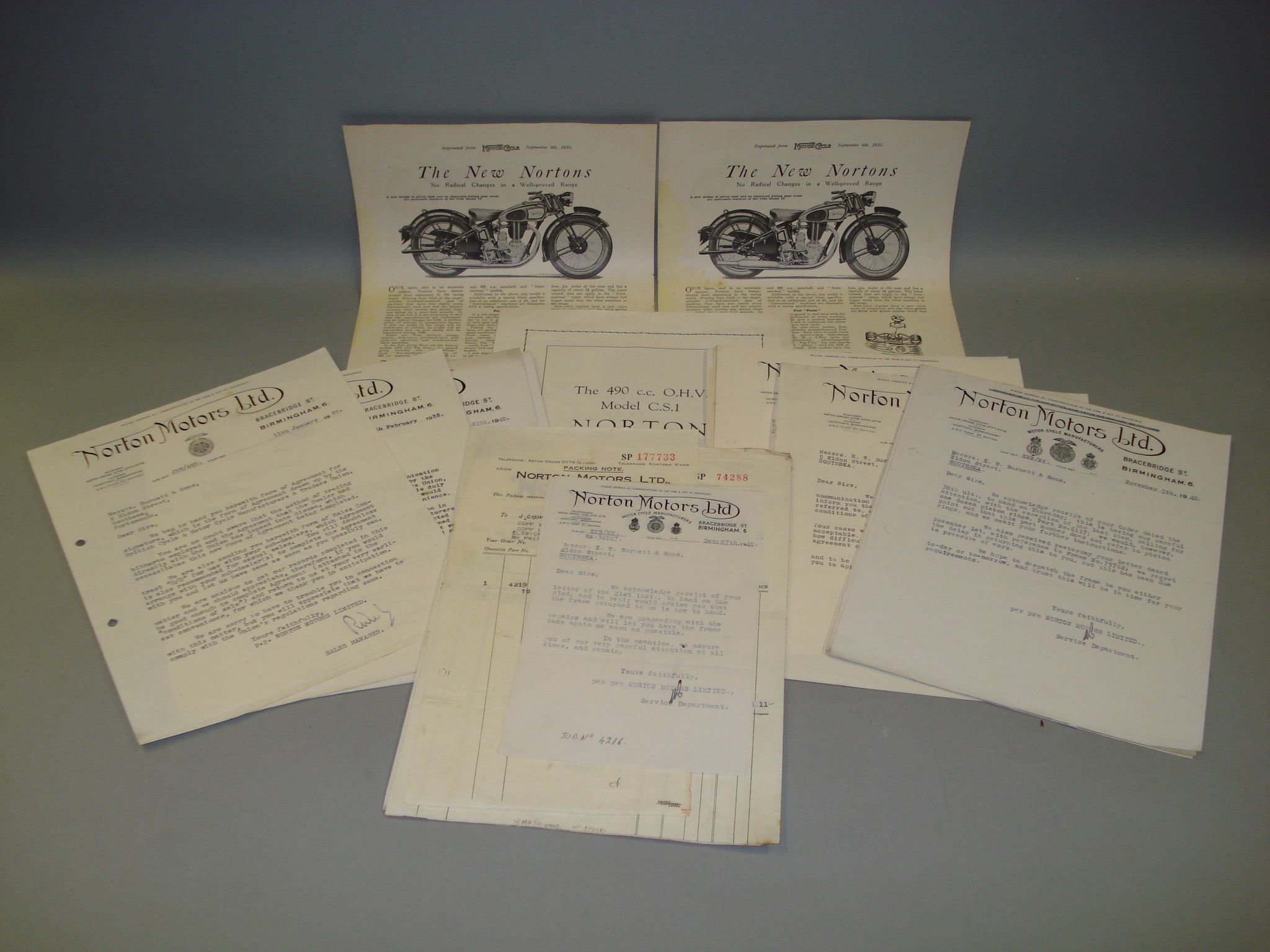 Bonhams Cars Norton A selection of sales literature dating from the