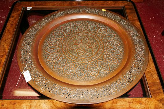 An Eastern copper tray top