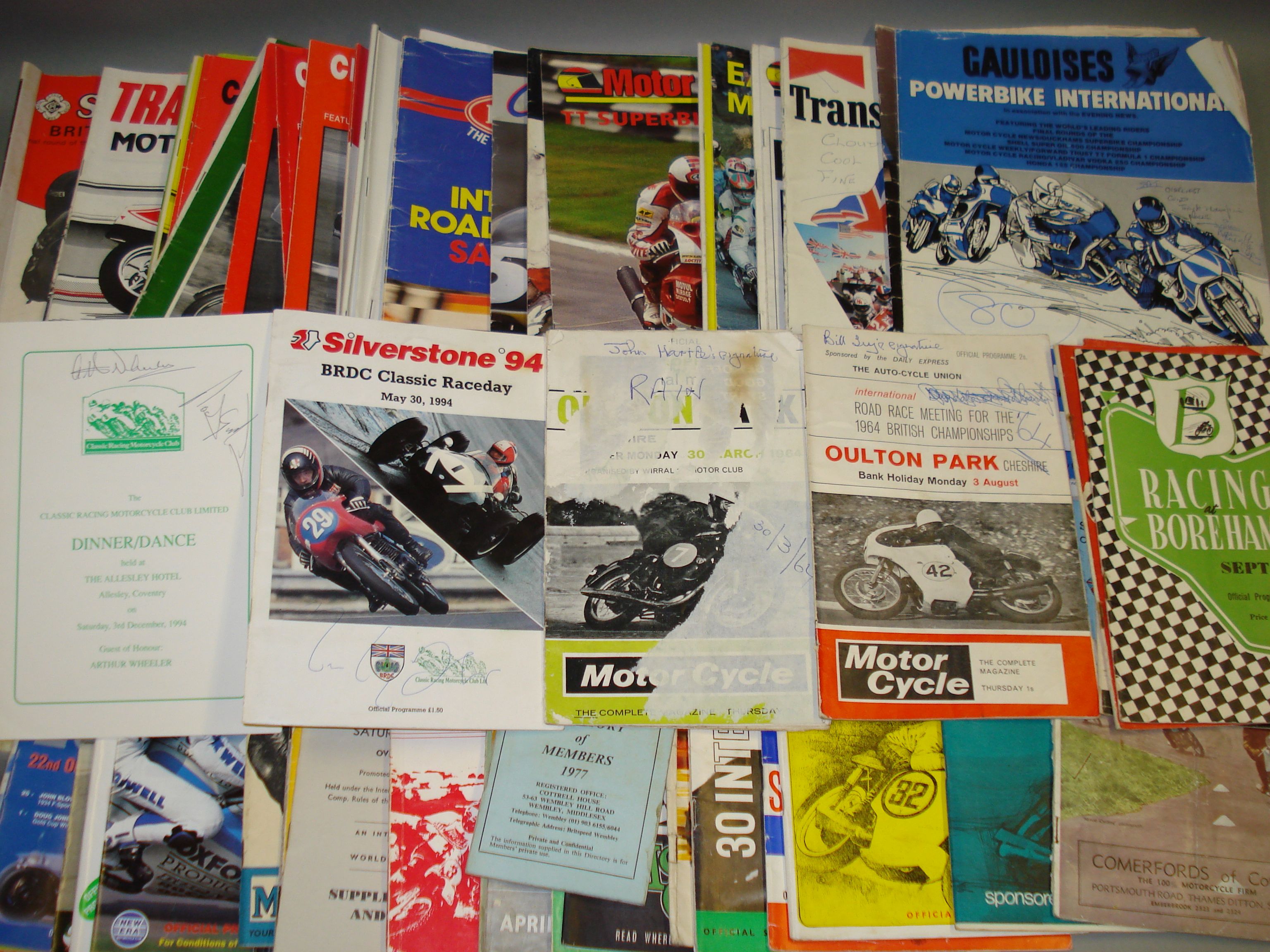 Bonhams Cars : A quantity of motorcycle race programmes for various ...