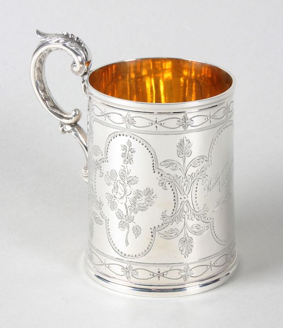 Bonhams : A Victorian silver christening mug By Edward Charles