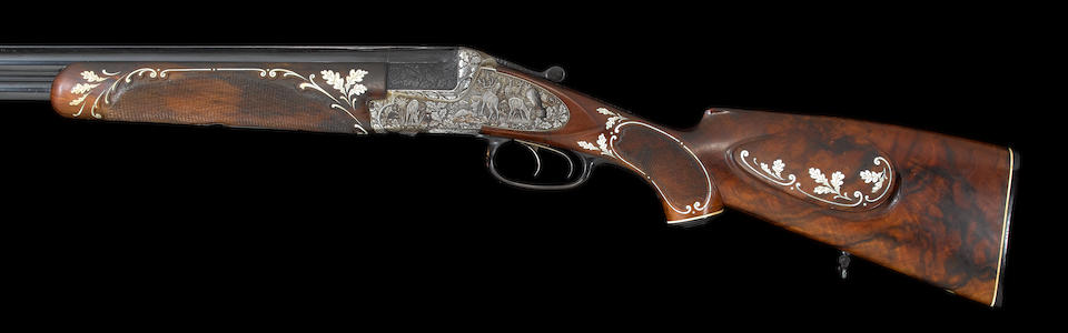 Bonhams A 16 Bore 2 In 7x65 R 16 Bore 2 In Over And Under Sidelock Gun Rifle By F Heym No The Whole In A Brass Mounted Leather Case