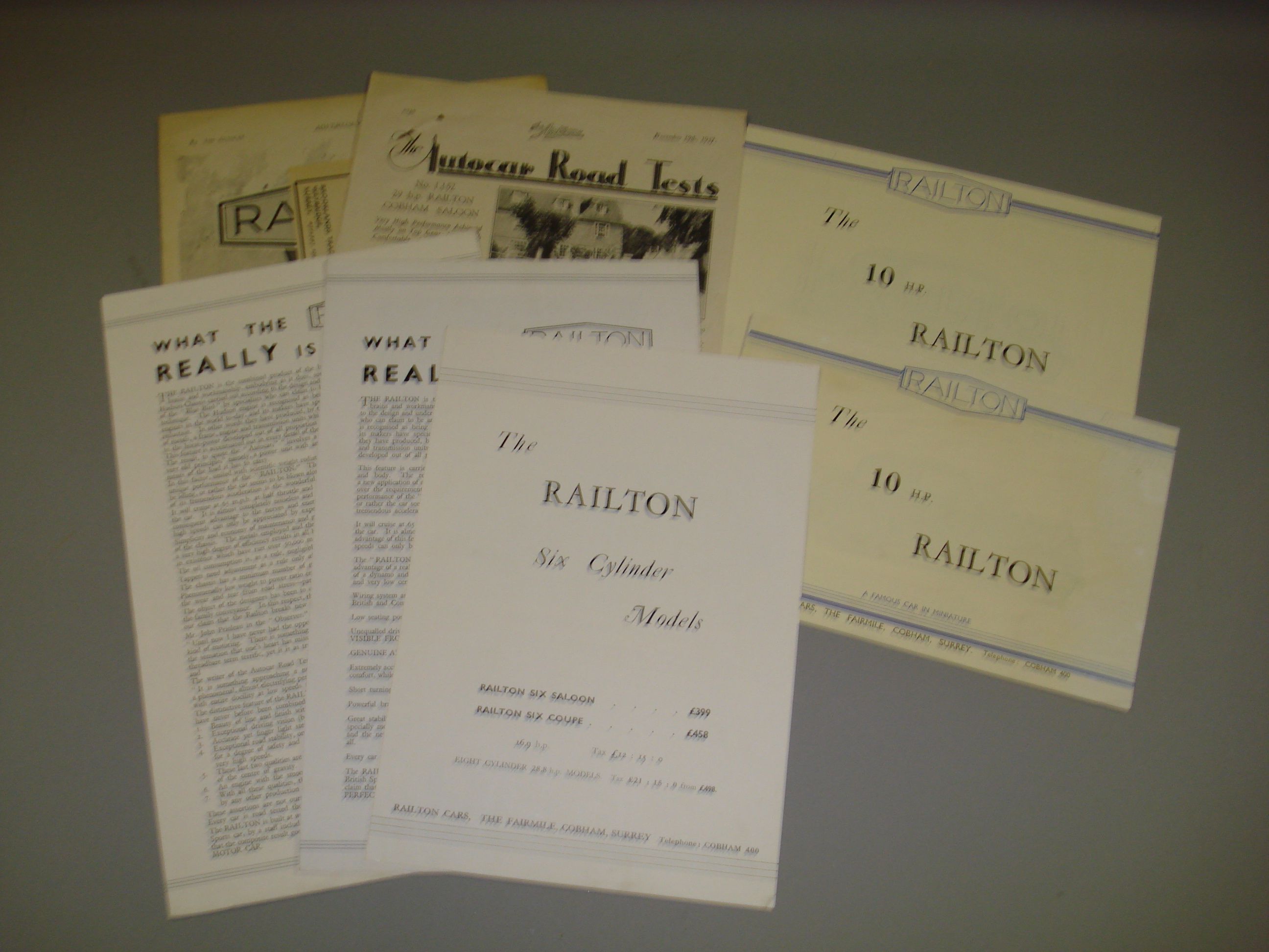 Bonhams Cars A selection of Railton sales literature,
