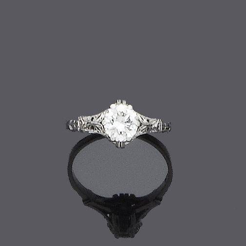 A diamond single-stone ring