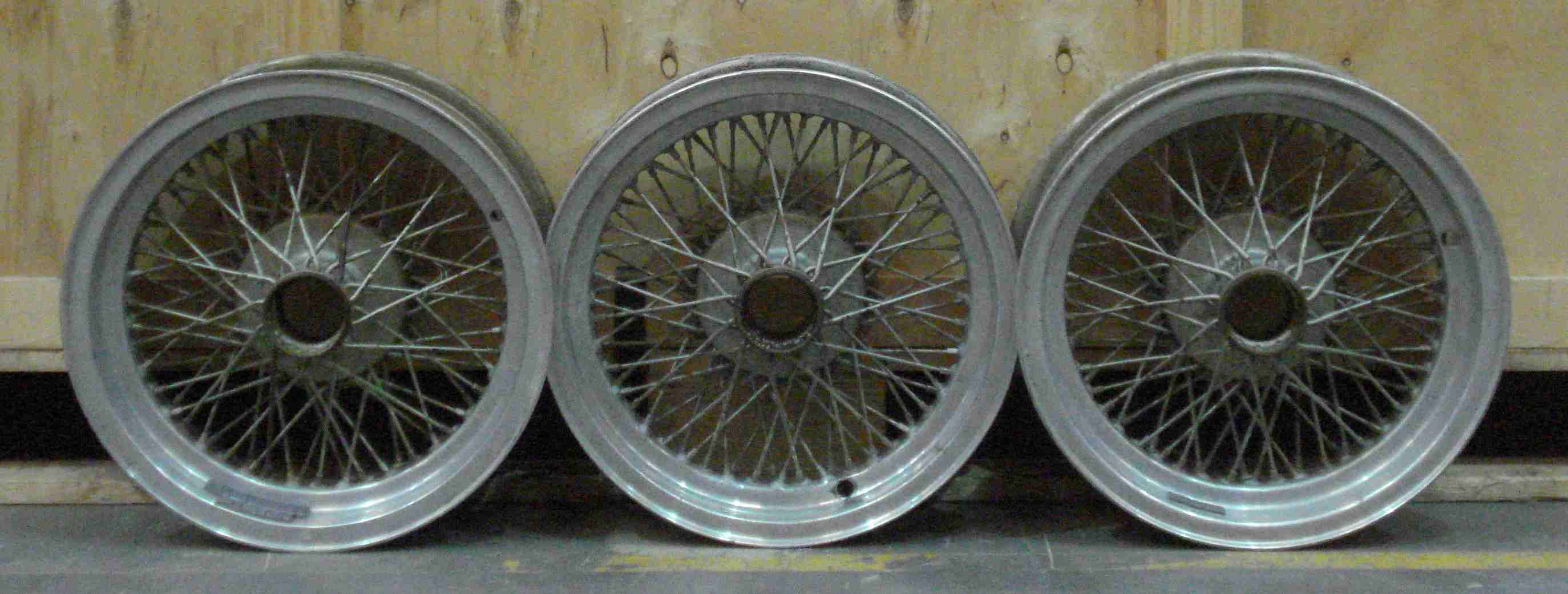 Bonhams Cars : Three Borrani wheels,