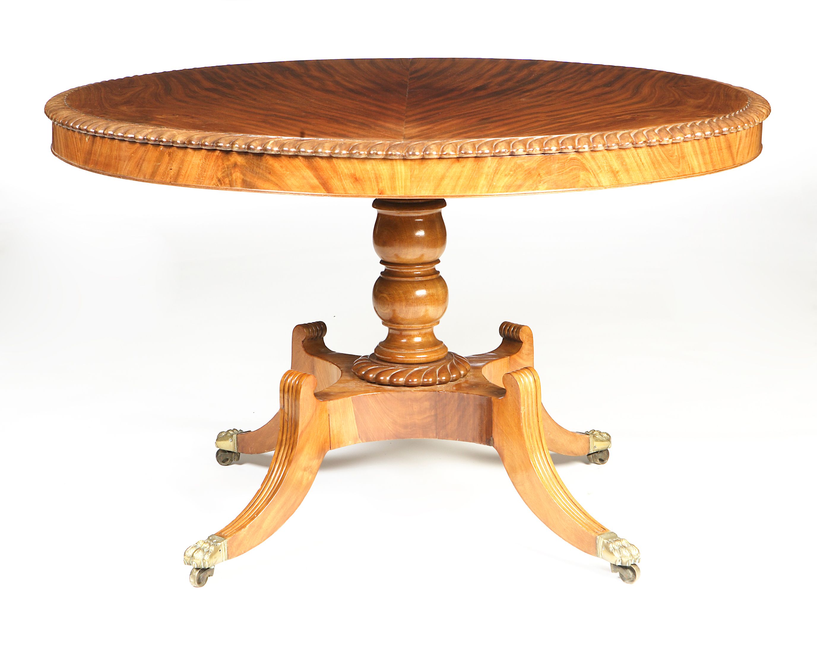 A Regency mahogany circular breakfast table