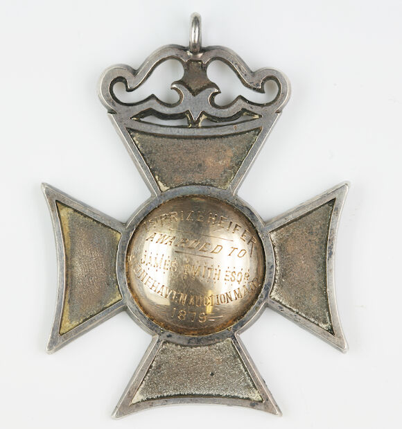 Bonhams : A Victorian silver and gold Maltese cross design medal