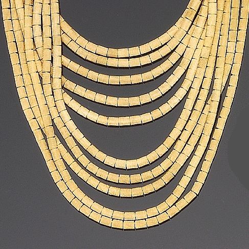 A multi-strand necklace