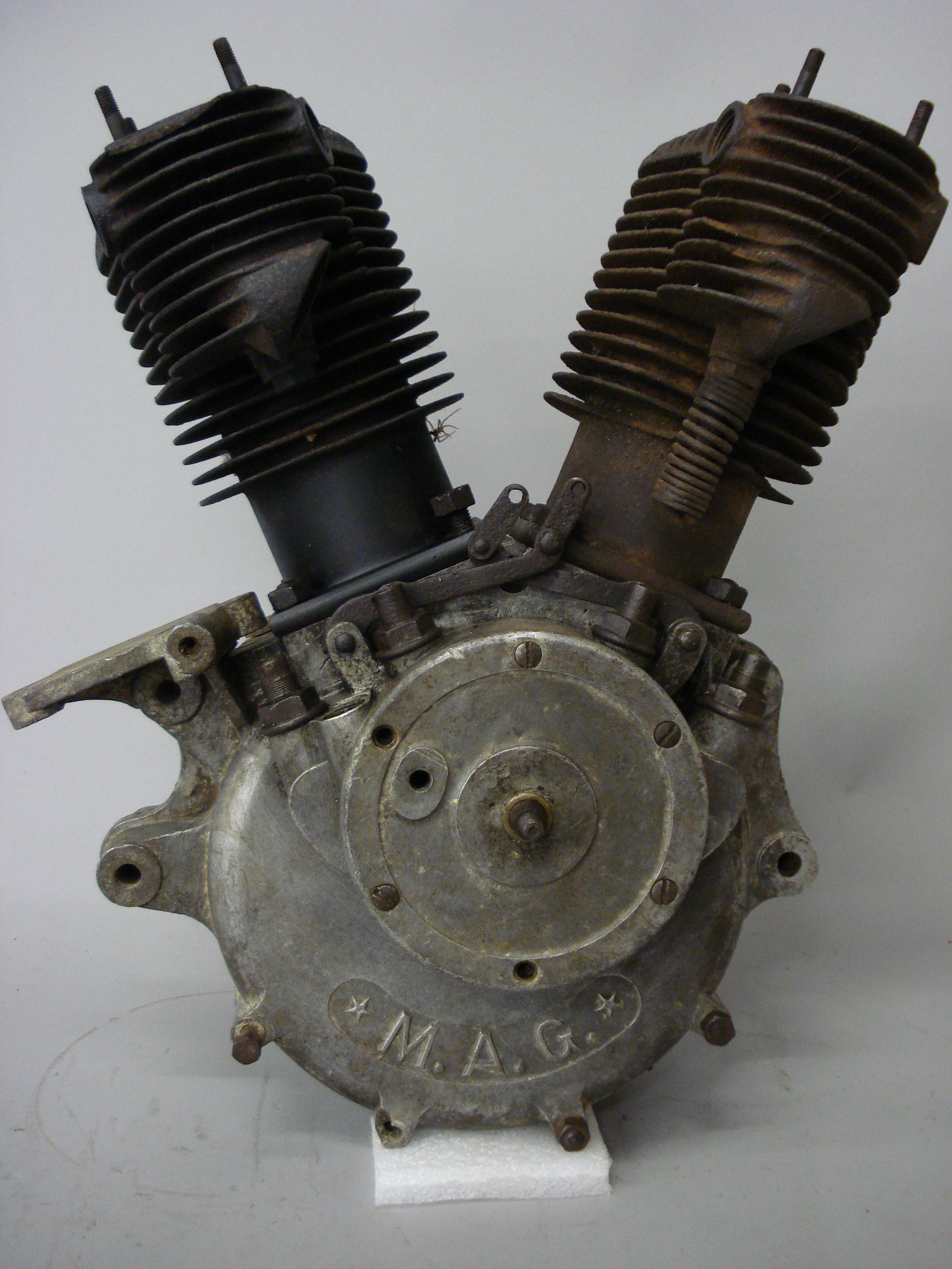 Bonhams Cars : A M.A.G. V-Twin engine,