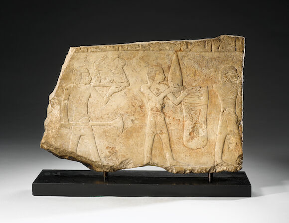 Bonhams : An Egyptian limestone relief fragment
