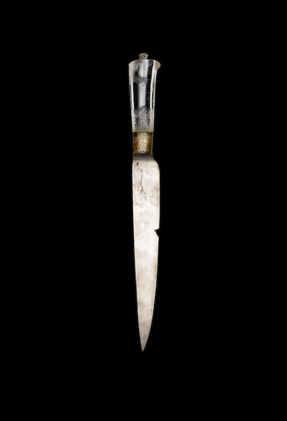 Bonhams : A Mughal koftgari and rock crystal-hilted steel Dagger India ...